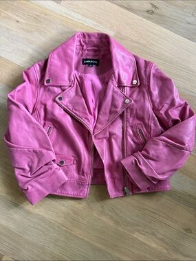 Lamarque Pink Leather Jacket